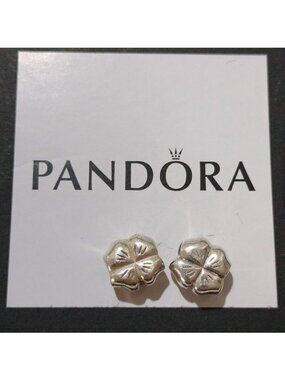 Pandora Four Leaf Clover Trebol Charm 790157 ALE 925 Retired, Set of 2